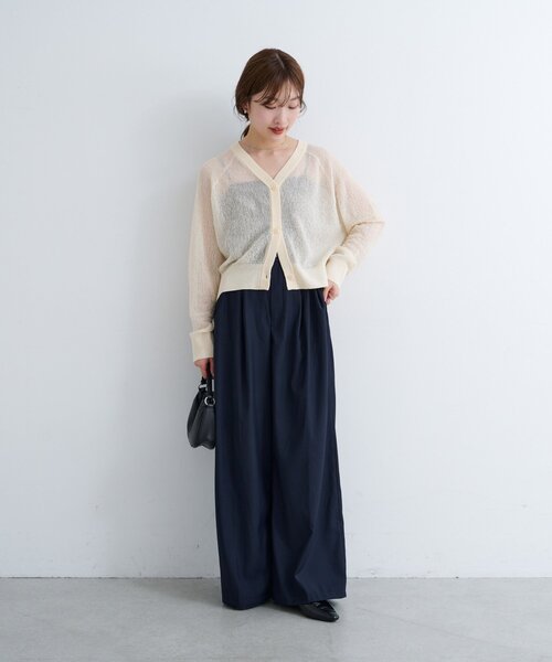 Kastane（カスタネ）の「【前後2WAY】B シアーブークレカーディガン（カーディガン/ボレロ・レディース・アイボリー/ブルー/ブラウン・FREE）」の11枚目の写真