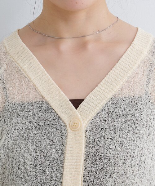 Kastane（カスタネ）の「【前後2WAY】B シアーブークレカーディガン（カーディガン/ボレロ・レディース・アイボリー/ブルー/ブラウン・FREE）」の14枚目の写真