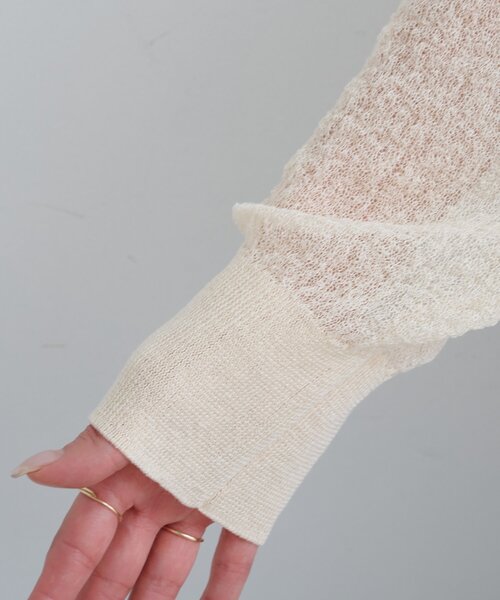 Kastane（カスタネ）の「【前後2WAY】B シアーブークレカーディガン（カーディガン/ボレロ・レディース・アイボリー/ブルー/ブラウン・FREE）」の17枚目の写真