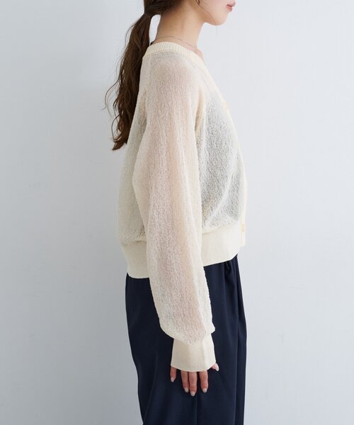 Kastane（カスタネ）の「【前後2WAY】B シアーブークレカーディガン（カーディガン/ボレロ・レディース・アイボリー/ブルー/ブラウン・FREE）」の20枚目の写真