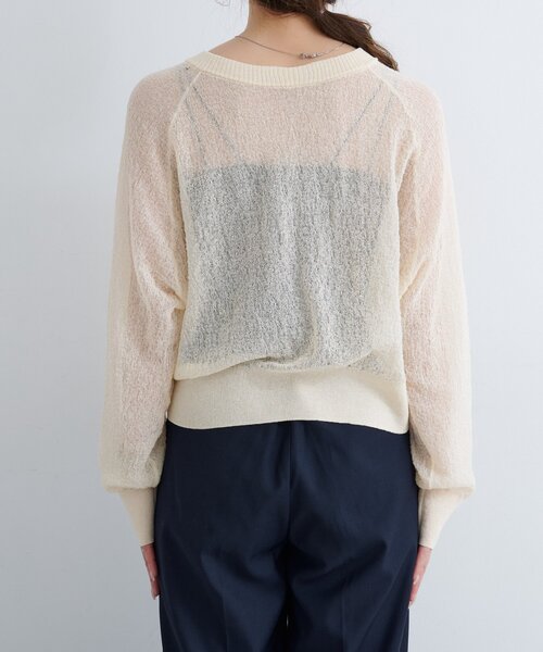 Kastane（カスタネ）の「【前後2WAY】B シアーブークレカーディガン（カーディガン/ボレロ・レディース・アイボリー/ブルー/ブラウン・FREE）」の21枚目の写真