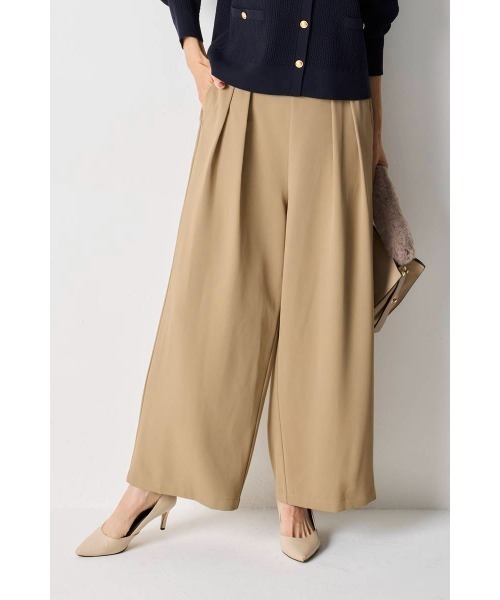 M.deux（エムドゥ）の「●大人の上品タックワイドパンツ●（その他パンツ・レディース・ベージュ/ネイビー/キャメル・MEDIUM）」の2枚目の写真
