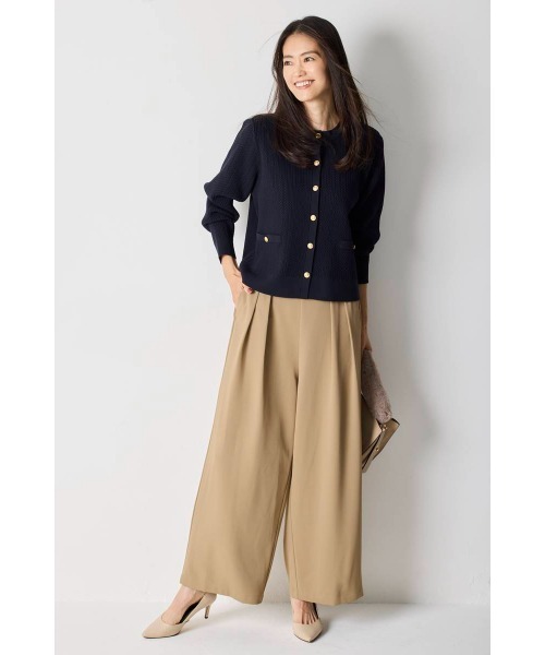 M.deux（エムドゥ）の「●大人の上品タックワイドパンツ●（その他パンツ・レディース・ベージュ/ネイビー/キャメル・MEDIUM）」の4枚目の写真