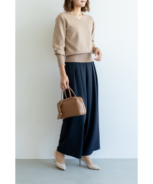 M.deux（エムドゥ）の「●大人の上品タックワイドパンツ●（その他パンツ・レディース・ベージュ/ネイビー/キャメル・MEDIUM）」の17枚目の写真