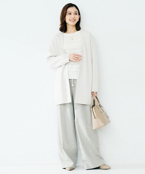 UNTITLED（アンタイトル）の「【洗える/ボタンなし】ミラノリブカーディガン（カーディガン/ボレロ・レディース・ブラック/ナチュラル・04/02/00/44）」の11枚目の写真