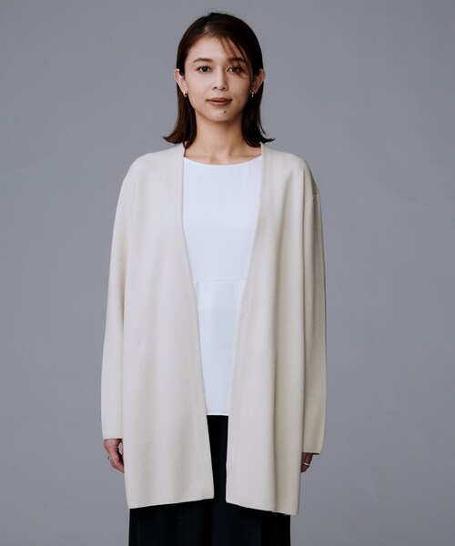 UNTITLED（アンタイトル）の「【洗える/ボタンなし】ミラノリブカーディガン（カーディガン/ボレロ・レディース・ブラック/ナチュラル・04/02/00/44）」の16枚目の写真