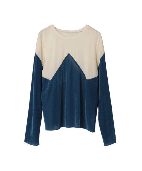 BI-COLOR SHEER VELOR TOP