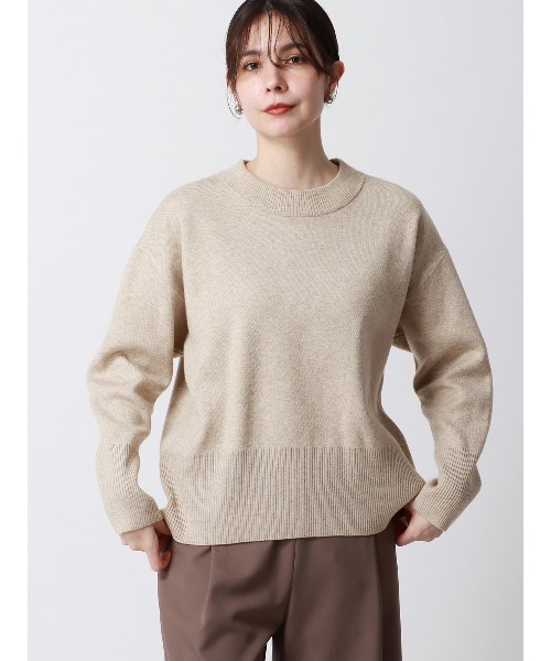 SUIT SQUARE（スーツスクエア）の「CHANTOWA コクーンシルエットプルオーバー 長袖 ウォッシャブル 無地（ニット/セーター・レディース・アイボリー系/パープル系/グレー系2/ブラウン系/グレー系1/ベージュ系・38(9号)）」の5枚目の写真