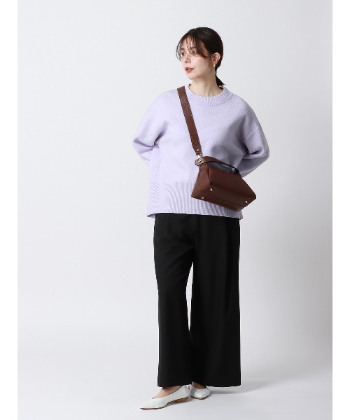 SUIT SQUARE（スーツスクエア）の「CHANTOWA コクーンシルエットプルオーバー 長袖 ウォッシャブル 無地（ニット/セーター・レディース・アイボリー系/パープル系/グレー系2/ブラウン系/グレー系1/ベージュ系・38(9号)）」の12枚目の写真