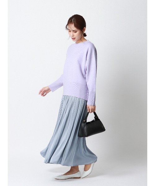 SUIT SQUARE（スーツスクエア）の「CHANTOWA コクーンシルエットプルオーバー 長袖 ウォッシャブル 無地（ニット/セーター・レディース・アイボリー系/パープル系/グレー系2/ブラウン系/グレー系1/ベージュ系・38(9号)）」の16枚目の写真