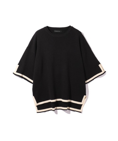 ketty(ケティ)の「バイカラーヘムニットセットアップ≪手洗い可能≫(ワンピース・レディース・ブラック/ベージュ・M)」の3枚目の写真