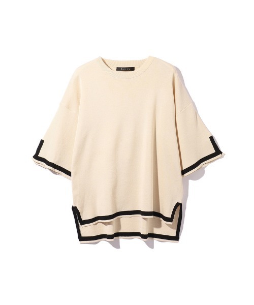 ketty(ケティ)の「バイカラーヘムニットセットアップ≪手洗い可能≫(ワンピース・レディース・ブラック/ベージュ・M)」の10枚目の写真