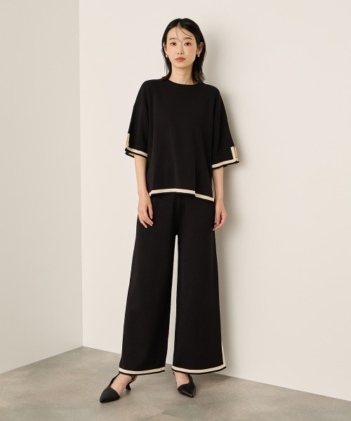ketty(ケティ)の「バイカラーヘムニットセットアップ≪手洗い可能≫(ワンピース・レディース・ブラック/ベージュ・M)」の8枚目の写真
