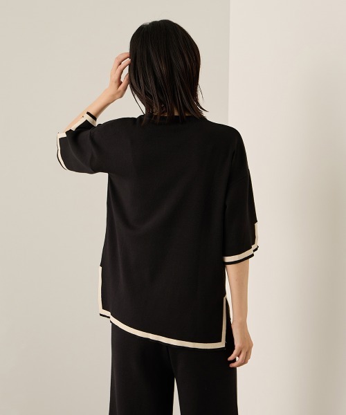 ketty(ケティ)の「バイカラーヘムニットセットアップ≪手洗い可能≫(ワンピース・レディース・ブラック/ベージュ・M)」の6枚目の写真