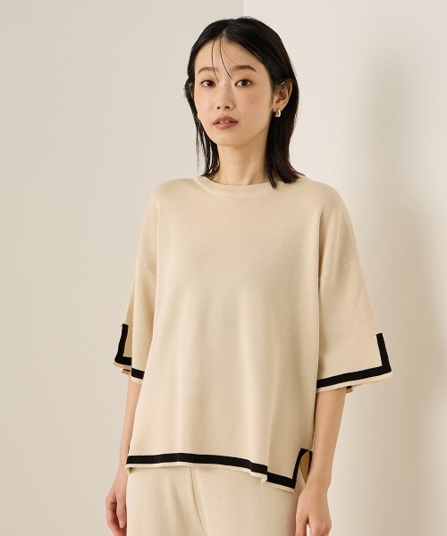 ketty(ケティ)の「バイカラーヘムニットセットアップ≪手洗い可能≫(ワンピース・レディース・ブラック/ベージュ・M)」の20枚目の写真
