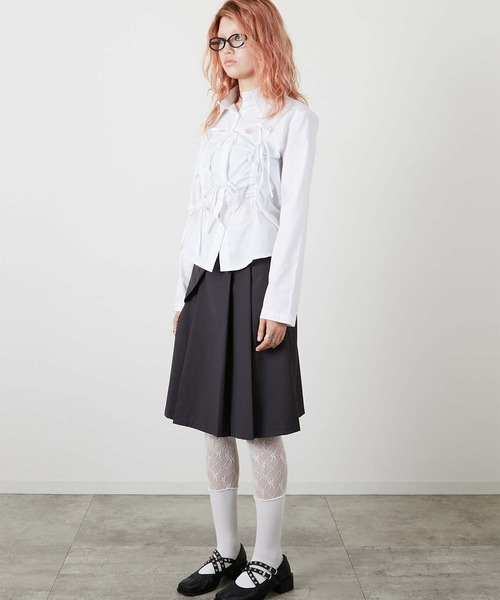 led.tokyo（レッドトウキョウ）の「【led.tokyo】RIBBON SHIRT/リボンシャツ（シャツ/ブラウス・レディース・ホワイト/ブラック・FREE）」の14枚目の写真