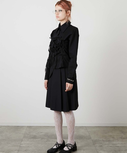 led.tokyo（レッドトウキョウ）の「【led.tokyo】RIBBON SHIRT/リボンシャツ（シャツ/ブラウス・レディース・ホワイト/ブラック・FREE）」の8枚目の写真