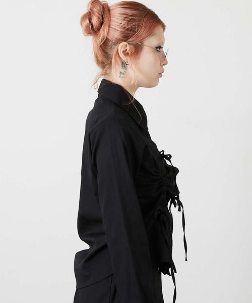 led.tokyo（レッドトウキョウ）の「【led.tokyo】RIBBON SHIRT/リボンシャツ（シャツ/ブラウス・レディース・ホワイト/ブラック・FREE）」の4枚目の写真