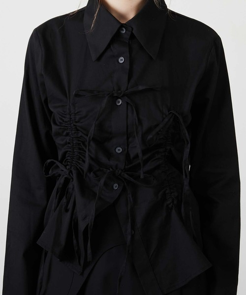 Pachman パハマン RIBBON SHIRTS リボン シャツ ブラック Pachman パハマン RIBBON SHIRTS リボン シャツ ブラック