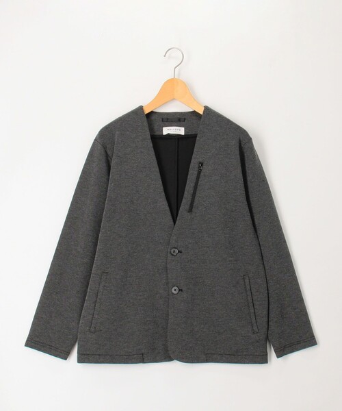 NOLLEY'S LIGHT（ノーリーズライト）の「《ビジカジ対応》メランジカノコ ノーカラーカーディガン（Tシャツ/カットソー・メンズ・グレー/ダークネイビー/ブラック・L/M）」の10枚目の写真