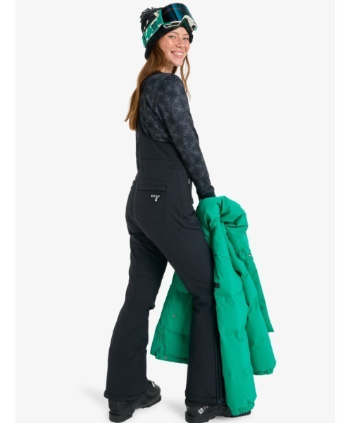 ROXY（ロキシー）の「SUMMIT BIB PT /ロキシースキニースキースノーボードビブパンツ（その他パンツ・レディース・ブラック/グリーン・SMALL/MEDIUM/LARGE）」の4枚目の写真