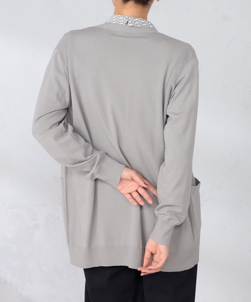 GALLORIA（ギャローリア）の「マシンウォッシャブル　ロングトッパーカーディガン（カーディガン/ボレロ・レディース・グレー/ネイビー/モカ・S/M/L/LL）」の4枚目の写真