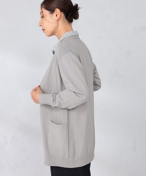 GALLORIA（ギャローリア）の「マシンウォッシャブル　ロングトッパーカーディガン（カーディガン/ボレロ・レディース・グレー/ネイビー/モカ・S/M/L/LL）」の5枚目の写真