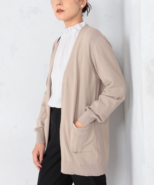 GALLORIA（ギャローリア）の「マシンウォッシャブル　ロングトッパーカーディガン（カーディガン/ボレロ・レディース・グレー/ネイビー/モカ・S/M/L/LL）」の8枚目の写真
