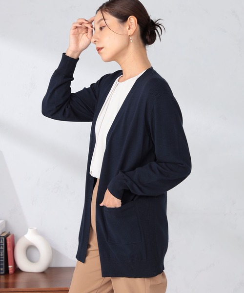 GALLORIA（ギャローリア）の「マシンウォッシャブル　ロングトッパーカーディガン（カーディガン/ボレロ・レディース・グレー/ネイビー/モカ・S/M/L/LL）」の13枚目の写真