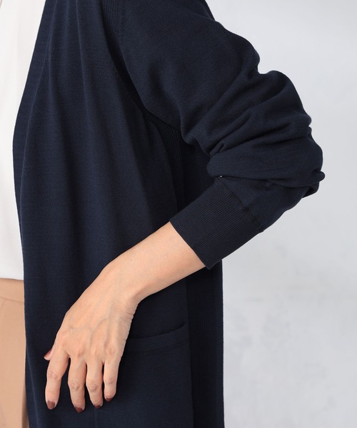 GALLORIA（ギャローリア）の「マシンウォッシャブル　ロングトッパーカーディガン（カーディガン/ボレロ・レディース・グレー/ネイビー/モカ・S/M/L/LL）」の14枚目の写真