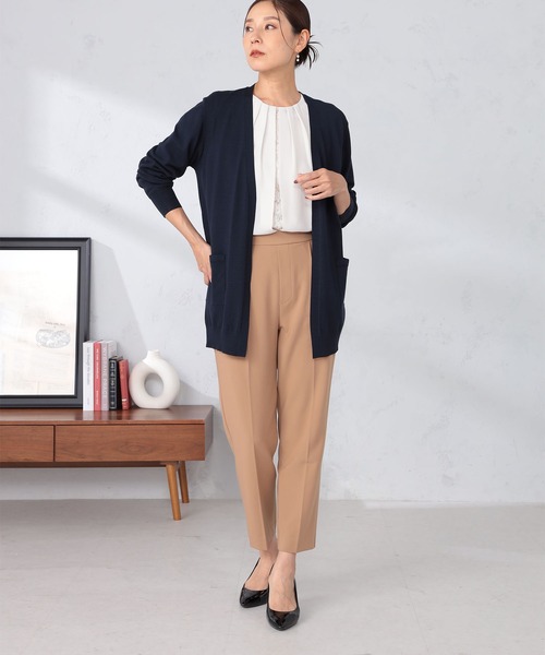 GALLORIA（ギャローリア）の「マシンウォッシャブル　ロングトッパーカーディガン（カーディガン/ボレロ・レディース・グレー/ネイビー/モカ・S/M/L/LL）」の15枚目の写真