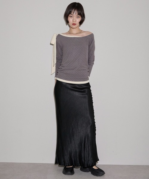 leimn(レイムン)の「ワンショルリボントップス(Tシャツ/カットソー・レディース・ネイビー/グレー系その他・M)」の22枚目の写真