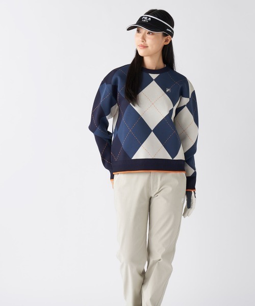FILA GOLF(フィラゴルフ )の「【FILAGOLF/フィラゴルフ】レディース軽量ポリエステルニッ|ドロップショルダー&オーバーシルエット(ニット/セーター・レディース・グリーン/ネイビー/イエロー・LARGE/X-LARGE/MEDIUM)」の6枚目の写真