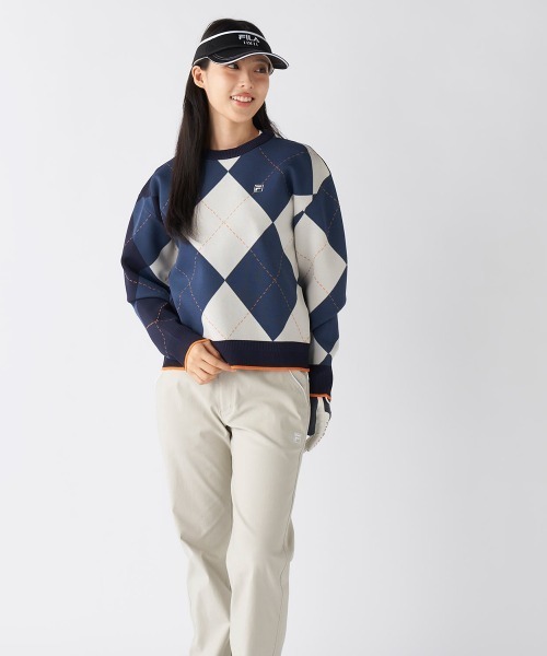 FILA GOLF(フィラゴルフ )の「【FILAGOLF/フィラゴルフ】レディース軽量ポリエステルニッ|ドロップショルダー&オーバーシルエット(ニット/セーター・レディース・グリーン/ネイビー/イエロー・LARGE/X-LARGE/MEDIUM)」の7枚目の写真