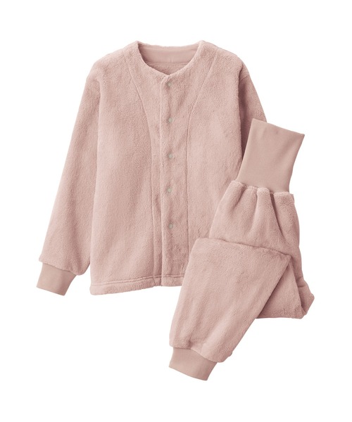 無印良品（ムジルシリョウヒン）の「キッズ　着る毛布　腹巻付き長袖パジャマ（ルームウェア/パジャマ・キッズ・ブルー系/ピンク/ブラウン系・120-130/140-150）」の3枚目の写真