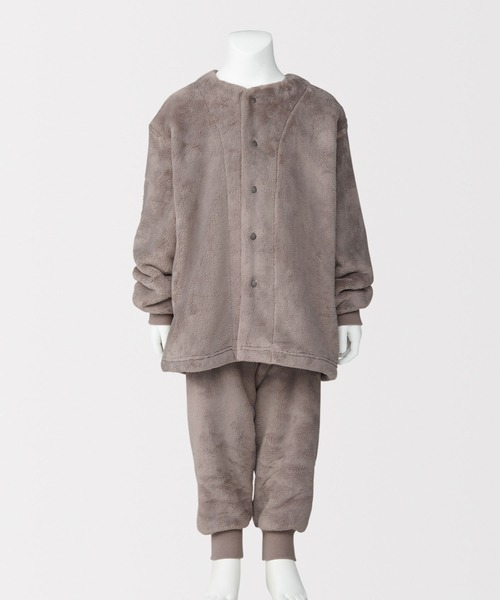 無印良品（ムジルシリョウヒン）の「キッズ　着る毛布　腹巻付き長袖パジャマ（ルームウェア/パジャマ・キッズ・ブルー系/ピンク/ブラウン系・120-130/140-150）」の4枚目の写真