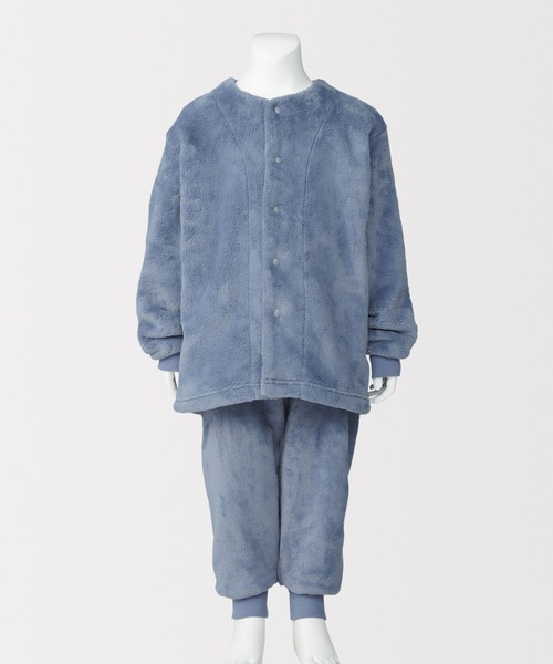 無印良品（ムジルシリョウヒン）の「キッズ　着る毛布　腹巻付き長袖パジャマ（ルームウェア/パジャマ・キッズ・ブルー系/ピンク/ブラウン系・120-130/140-150）」の14枚目の写真