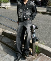 Chikashitsu + | 【Chikashitsu +】semi wide denim pants 2 / 【チカシツプラス】セミワイドデニムパンツ2(デニムパンツ)