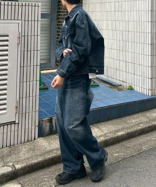 Chikashitsu +（チカシツプラス）の「【Chikashitsu +】semi wide denim pants 2 / 【チカシツプラス】セミワイドデニムパンツ2（デニムパンツ・メンズ・ブラック/ブルー・M/S）」の20枚目の写真