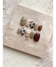 tone(トーン)の【pon】black flower antique(MA)(ネイルシール/ネイルチップ)