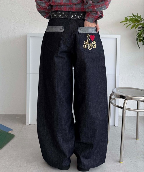 sedacle(セダクル)の「フロントタックリジットデニム(デニムパンツ・メンズ・インディゴブルー/ブラック・MEDIUM/SMALL/LARGE)」の2枚目の写真