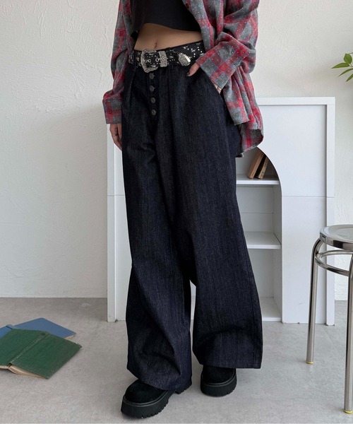 sedacle(セダクル)の「フロントタックリジットデニム(デニムパンツ・メンズ・インディゴブルー/ブラック・MEDIUM/SMALL/LARGE)」の16枚目の写真