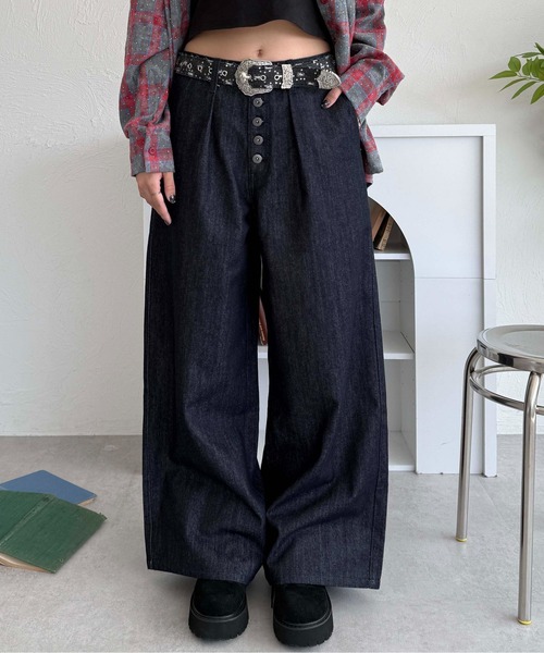 sedacle(セダクル)の「フロントタックリジットデニム(デニムパンツ・メンズ・インディゴブルー/ブラック・MEDIUM/SMALL/LARGE)」の15枚目の写真