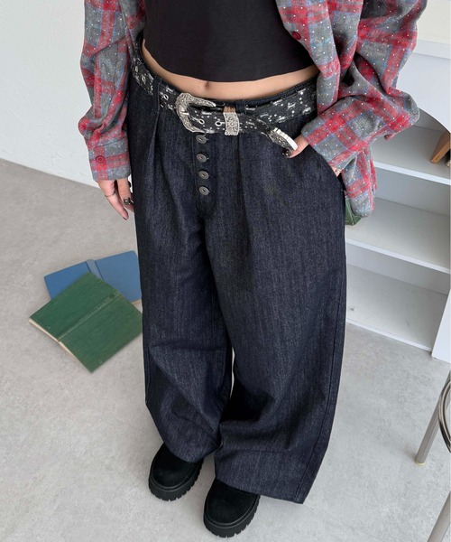 sedacle(セダクル)の「フロントタックリジットデニム(デニムパンツ・メンズ・インディゴブルー/ブラック・MEDIUM/SMALL/LARGE)」の21枚目の写真