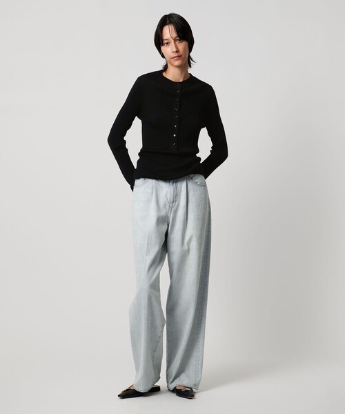 AEWEN MATOPH（イウエン マトフ）の「＜AEWEN MATOPH＞ウールリブヘンリーネック ニットプルオーバー（ニット/セーター・レディース・ライトグレー/ライラック/ブラック・FREE）」の9枚目の写真