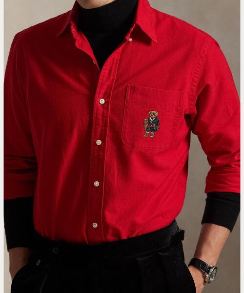 POLO RALPH LAUREN（ポロ ラルフ ローレン）の「クラシック フィット Polo ベア オックスフォード シャツ（シャツ/ブラウス・メンズ・レッド・XS/S/M/L）」の5枚目の写真