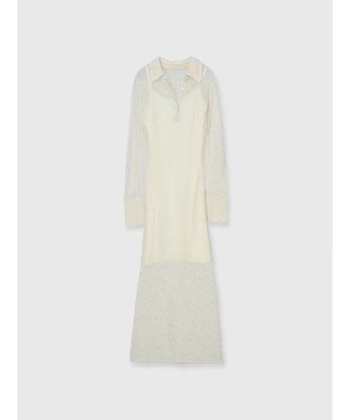 ウールレースポロニットワンピース（ワンピース）｜anuans（ア