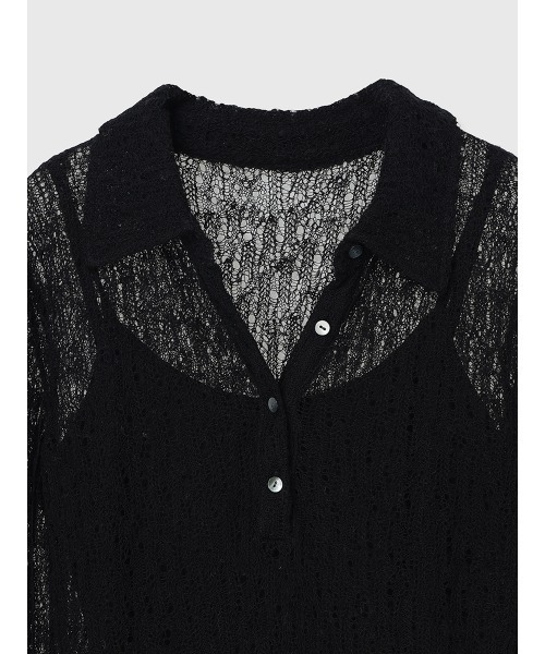 ウールレースポロニットワンピース（ワンピース）｜anuans（ア