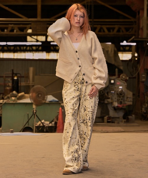 ACLENT（アクレント）の「ジャガードニットカーディガン（ニット/セーター・レディース・アイボリー/ブラック/ブルー/レッド/レオパード・FREE）」の7枚目の写真