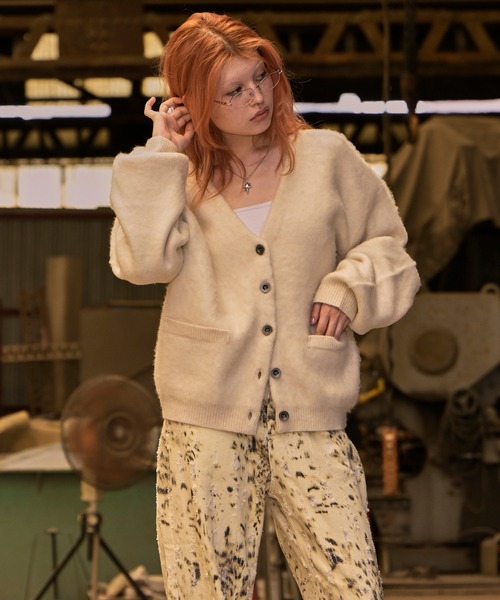 ACLENT（アクレント）の「ジャガードニットカーディガン（ニット/セーター・レディース・アイボリー/ブラック/ブルー/レッド/レオパード・FREE）」の13枚目の写真